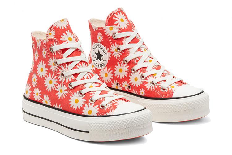 Кеды женские Converse Chuck Taylor All Star Platform High Camp Daisies красные, 36 EU