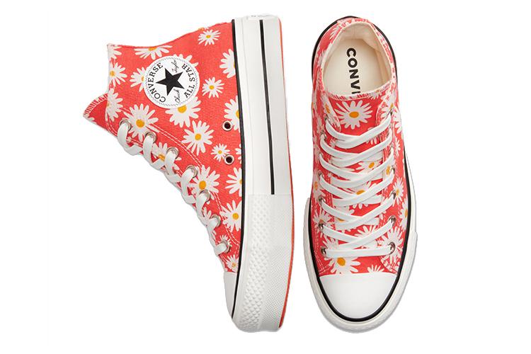 Кеды женские Converse Chuck Taylor All Star Platform High Camp Daisies красные, 36 EU