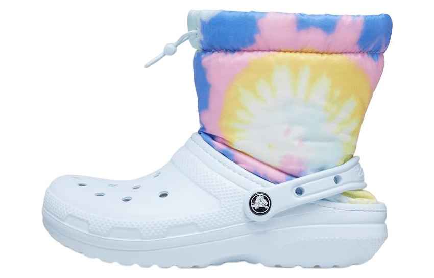 Сноубутсы женские Crocs Classic Lined Neo Puff Boots Tie Dye Mineral Blue, 38-39 EU