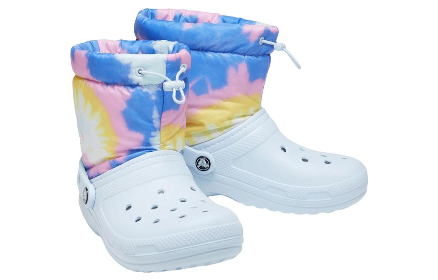 Сноубутсы женские Crocs Classic Lined Neo Puff Boots Tie Dye Mineral Blue, 38-39 EU