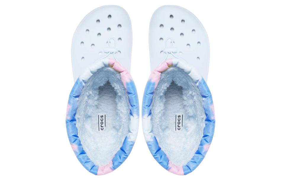 Сноубутсы женские Crocs Classic Lined Neo Puff Boots Tie Dye Mineral Blue, 38-39 EU