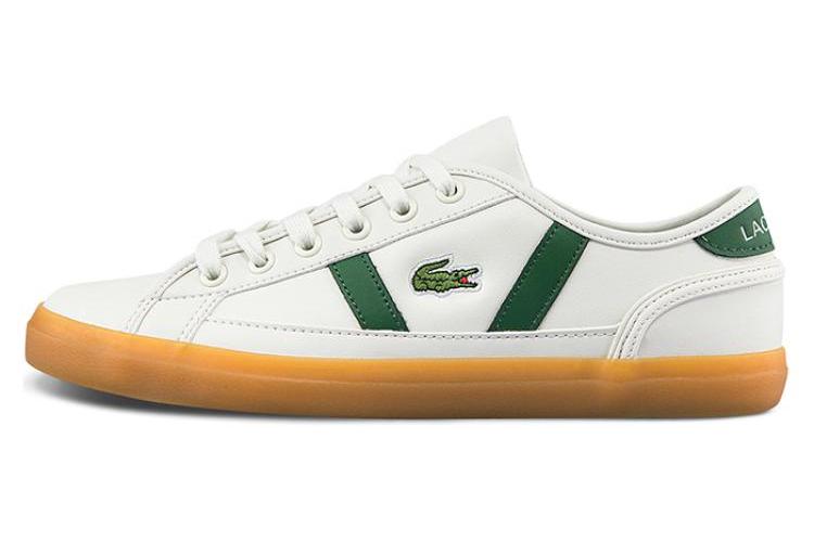Кеды женские LACOSTE 42CFA0026-1Y5 белые с зелёной вставкой, 35.5 EU