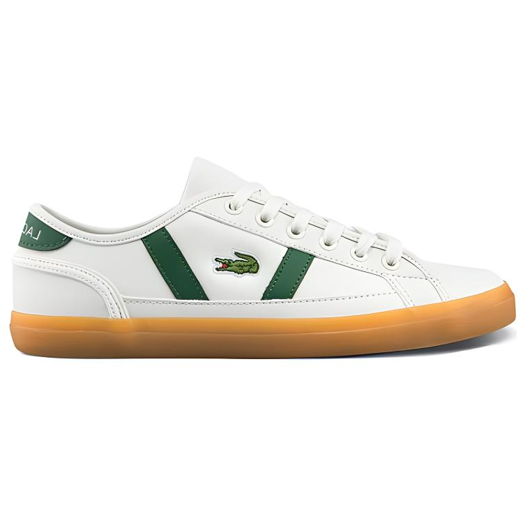 Кеды женские LACOSTE 42CFA0026-1Y5 белые с зелёной вставкой, 35.5 EU