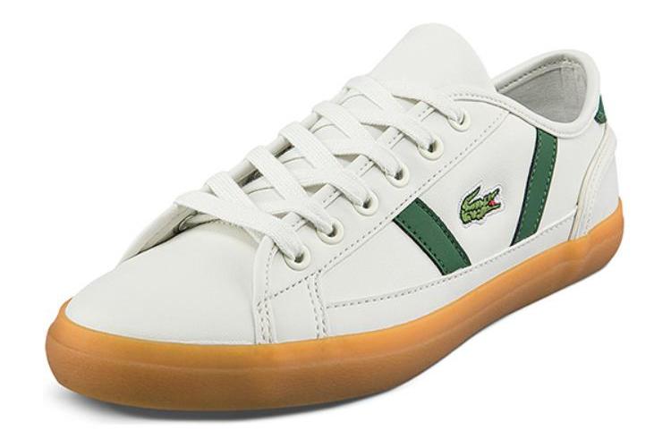 Кеды женские LACOSTE 42CFA0026-1Y5 белые с зелёной вставкой, 35.5 EU