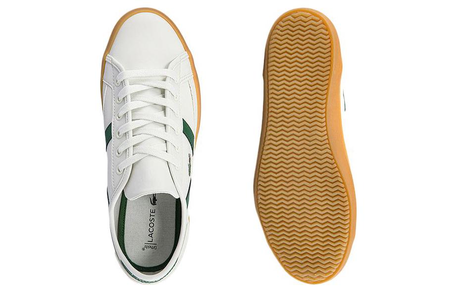 Кеды женские LACOSTE 42CFA0026-1Y5 белые с зелёной вставкой, 35.5 EU