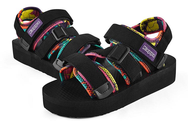 Сандалии женские Kappa K0A25LL01D-990 черные, зеленые, красные, желтые, 36 EU