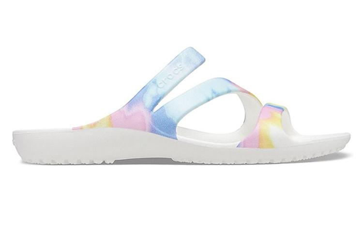 Шлепанцы женские Crocs Swiftwater Sandal Multi Color Tie Dye белые, 39-40 EU