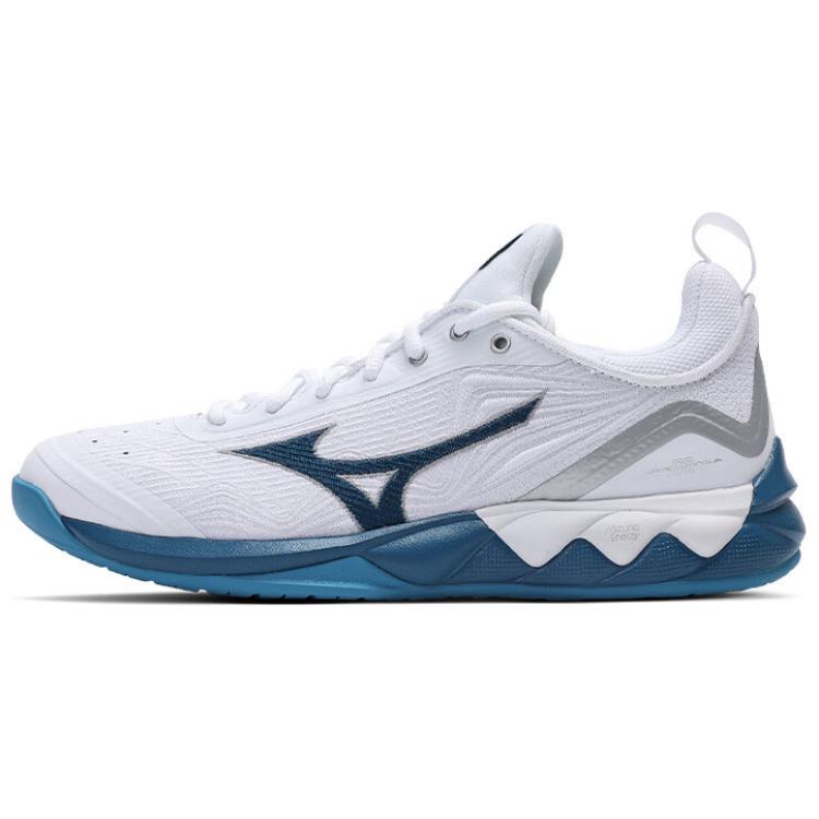 Кроссовки унисекс Mizuno Wave Luminous 2 бело-синие, 46 EU
