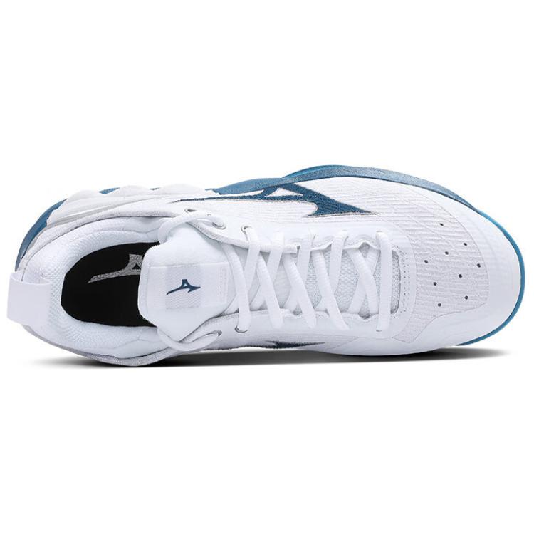 Кроссовки унисекс Mizuno Wave Luminous 2 бело-синие, 46 EU