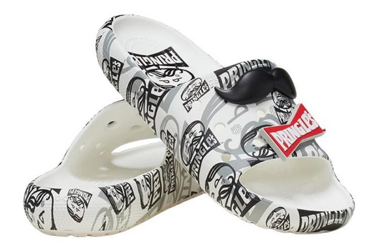 Шлепанцы унисекс Crocs Classic Slide Pringles серые, 38-39 EU