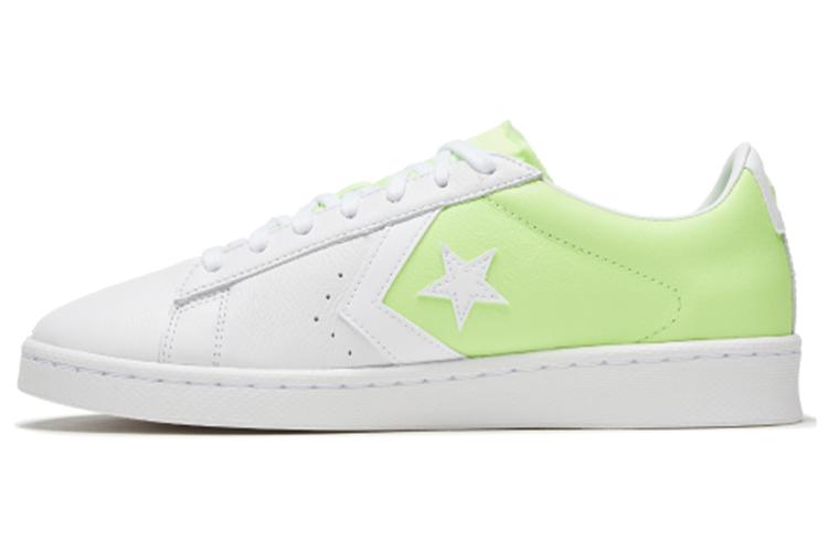Кроссовки унисекс Converse Pro Leather Low белые с неоново-зеленым, 44.5 EU