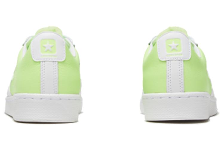 Кроссовки унисекс Converse Pro Leather Low белые с неоново-зеленым, 44.5 EU