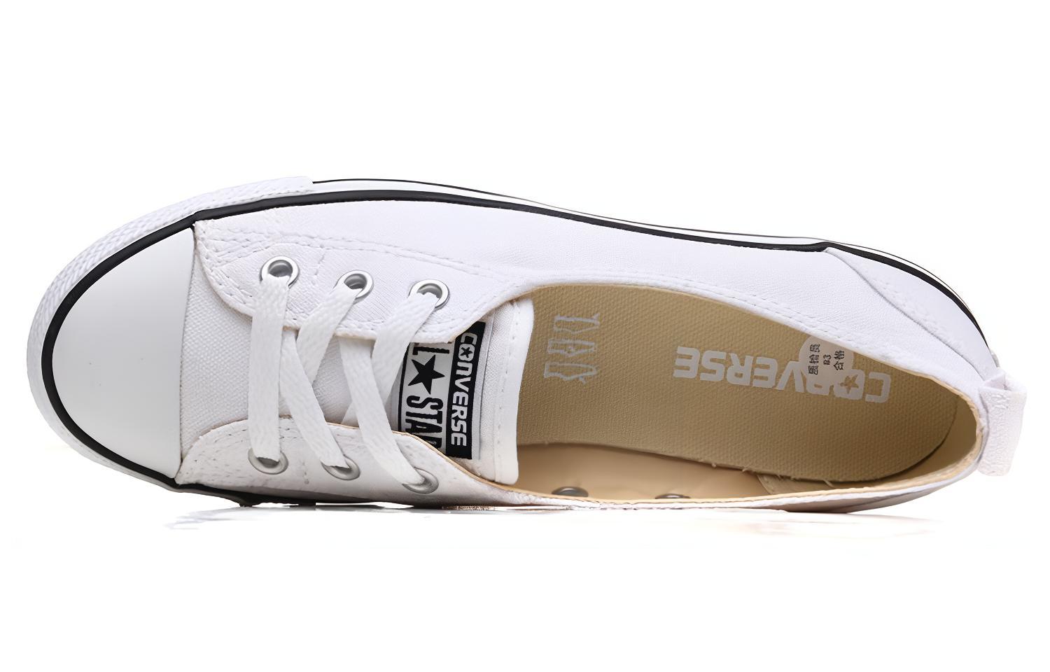 Кеды женские Converse All Star противоскользящие низкие белые, черные, 37 EU