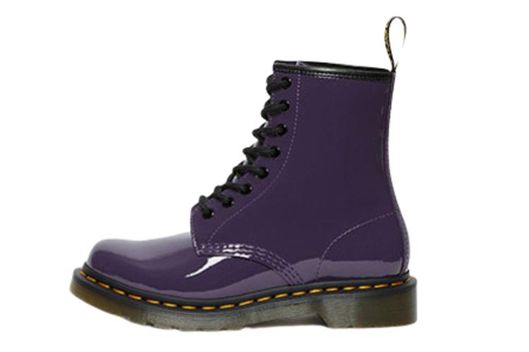 Ботинки женские Dr. Martens Lens Patent Leather 8 черно-фиолетовые, 36 EU