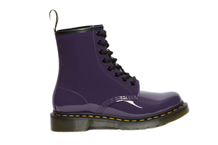 Ботинки женские Dr. Martens Lens Patent Leather 8 черно-фиолетовые, 36 EU