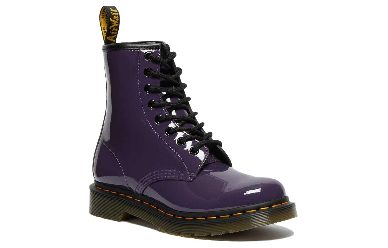 Ботинки женские Dr. Martens Lens Patent Leather 8 черно-фиолетовые, 36 EU