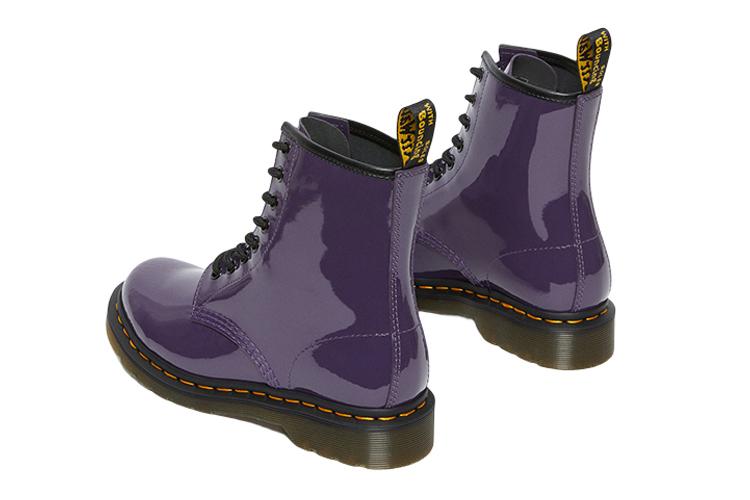 Ботинки женские Dr. Martens Lens Patent Leather 8 черно-фиолетовые, 36 EU