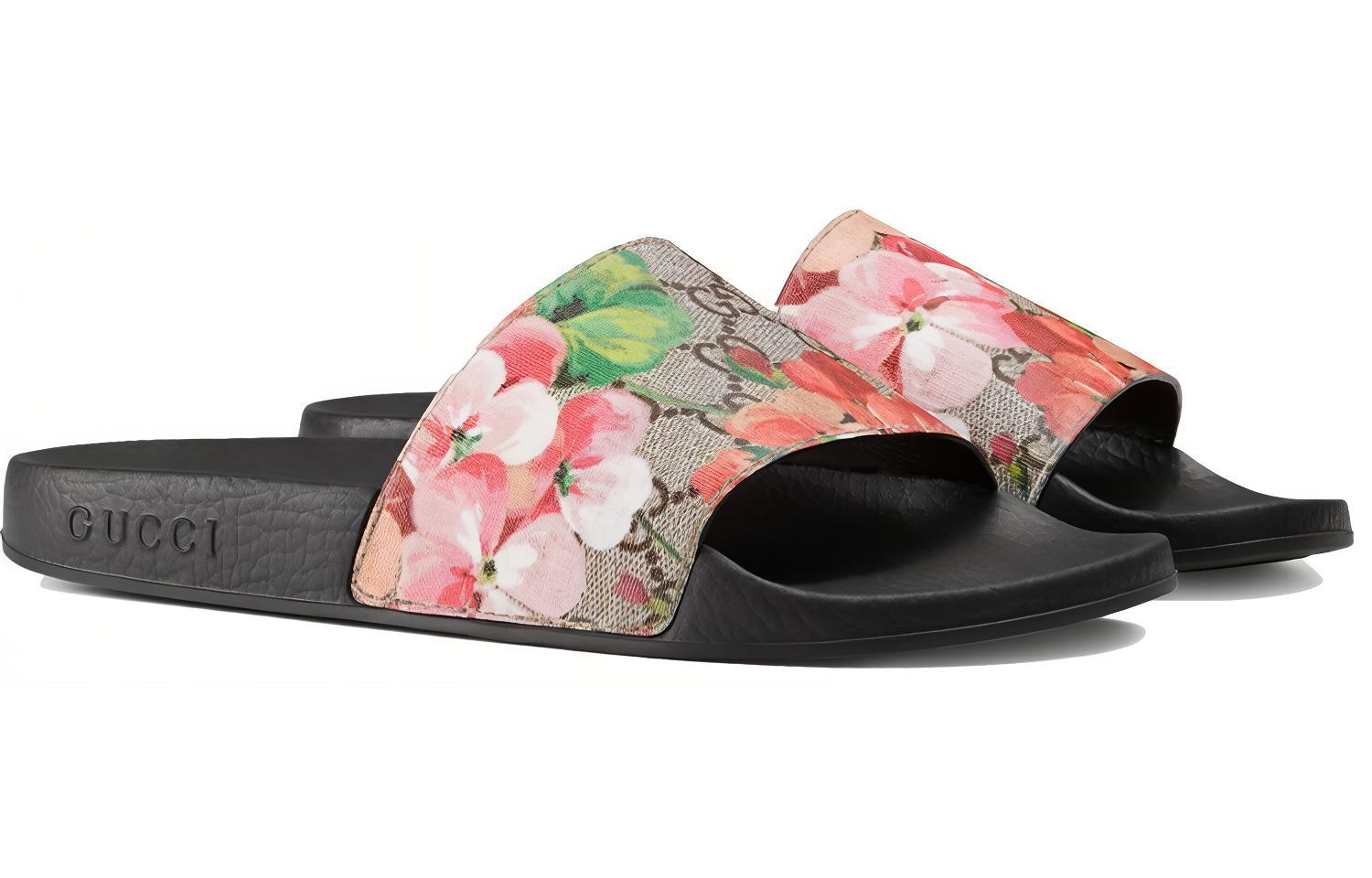 Шлепанцы женские GUCCI GG Supreme Slide Blooms, 35 EU