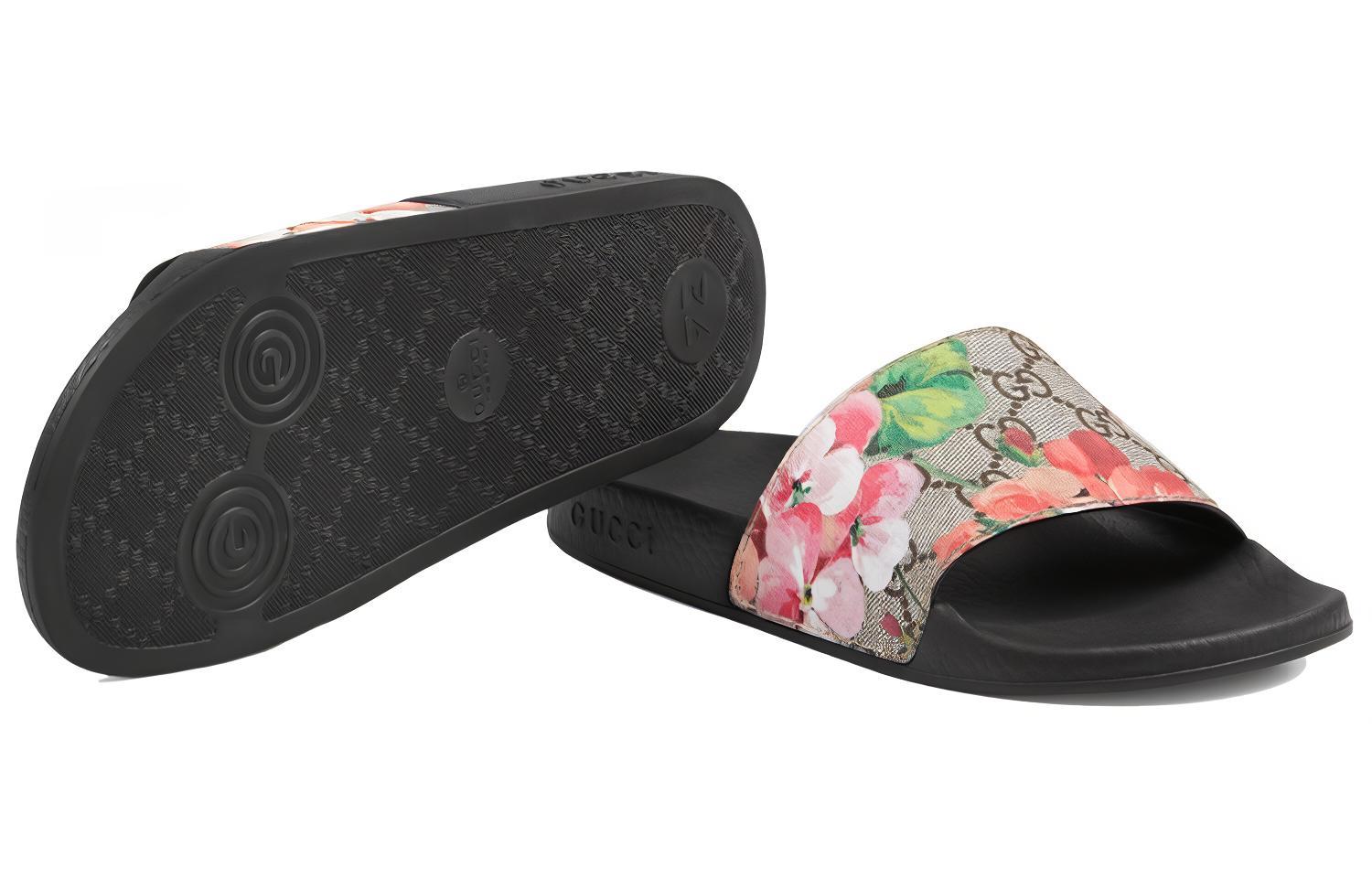 Шлепанцы женские GUCCI GG Supreme Slide Blooms, 35 EU