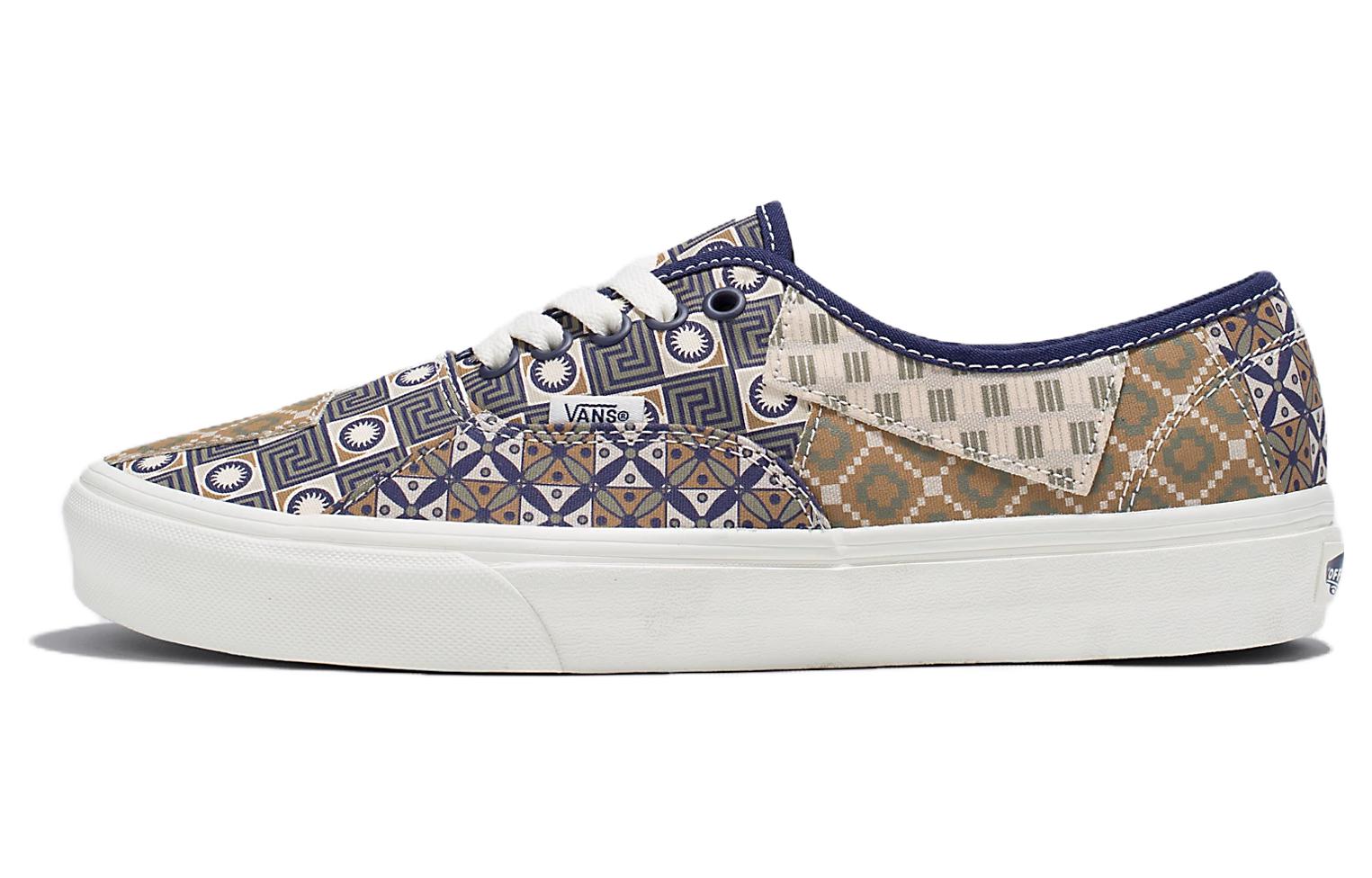 Кроссовки унисекс Vans Authentic Geometric Patchwork, синий-тан, 44 EU