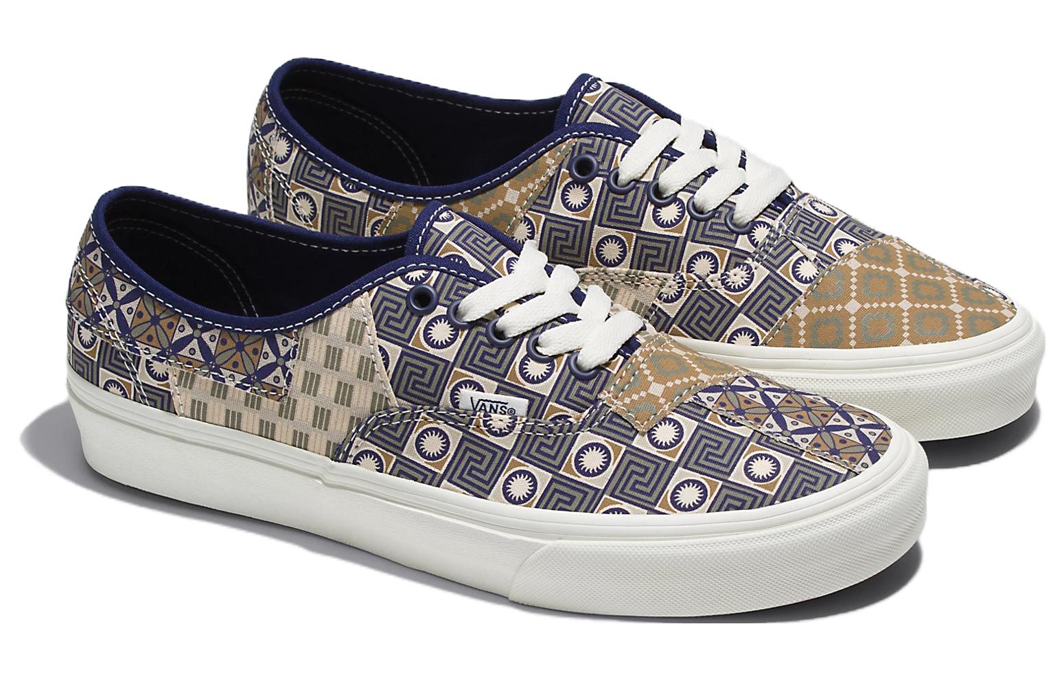 Кроссовки унисекс Vans Authentic Geometric Patchwork, синий-тан, 44 EU