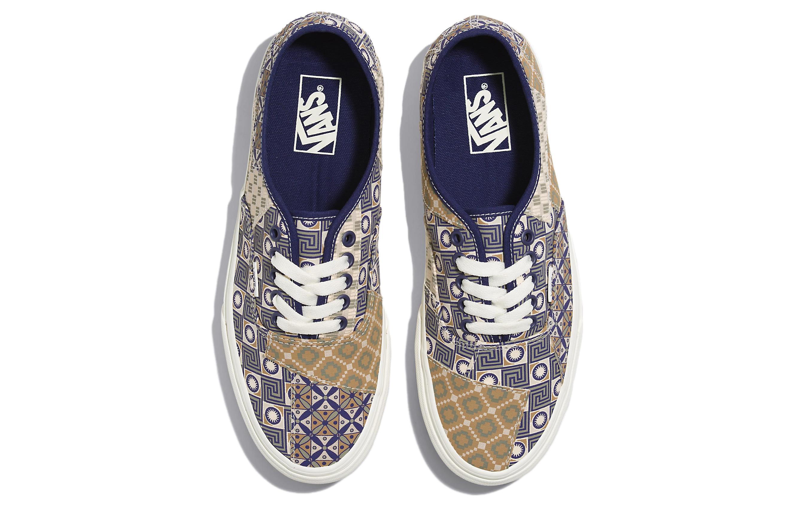 Кроссовки унисекс Vans Authentic Geometric Patchwork, синий-тан, 44 EU