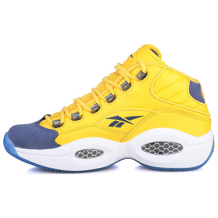 Кроссовки унисекс Reebok Question Mid All Star желтые-голубые, 42 EU