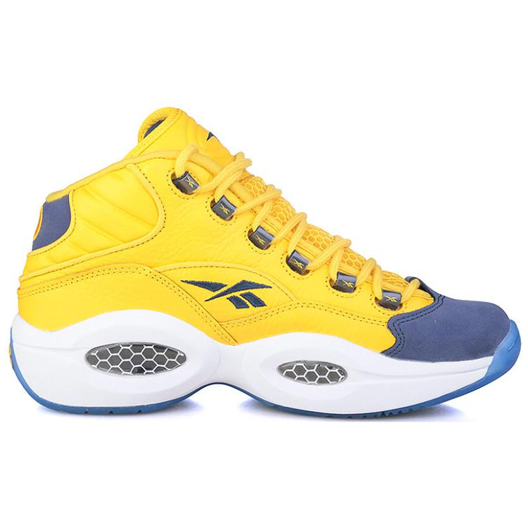 Кроссовки унисекс Reebok Question Mid All Star желтые-голубые, 42 EU