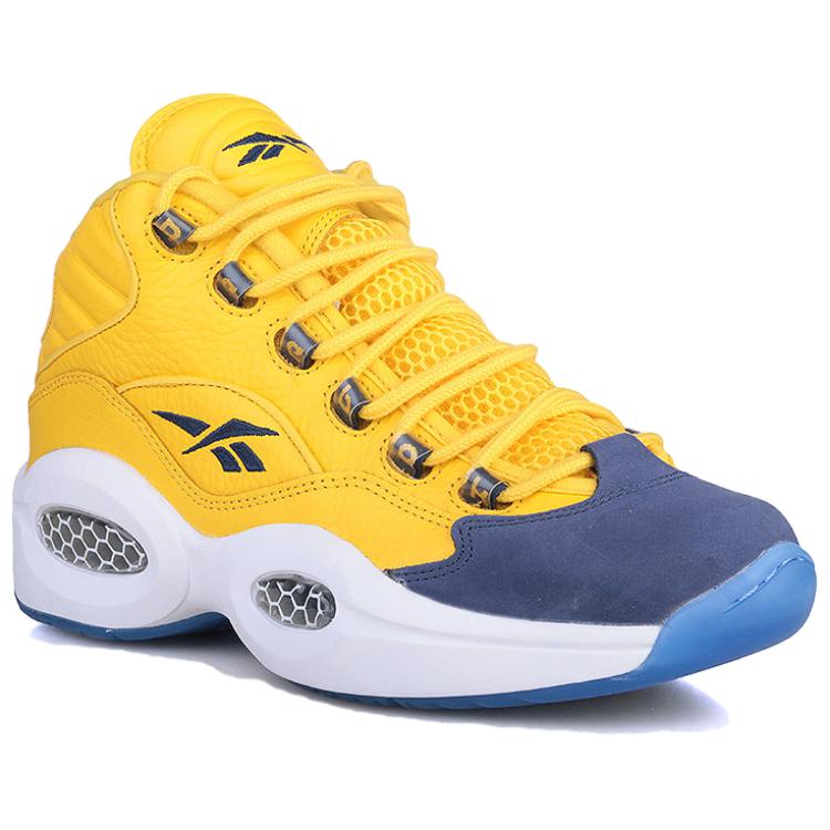 Кроссовки унисекс Reebok Question Mid All Star желтые-голубые, 42 EU