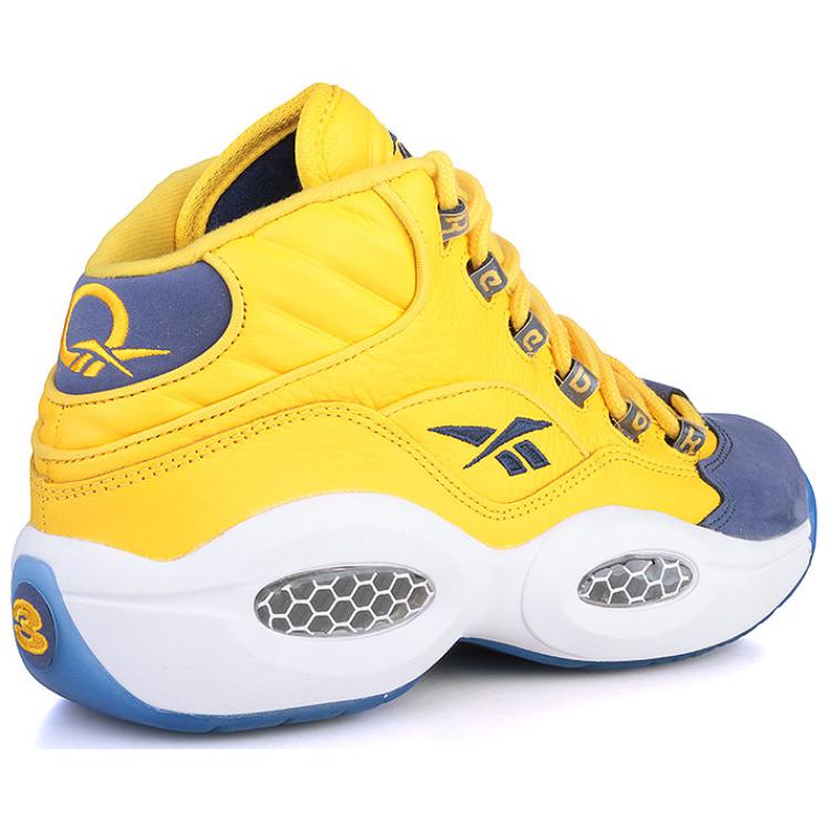 Кроссовки унисекс Reebok Question Mid All Star желтые-голубые, 42 EU