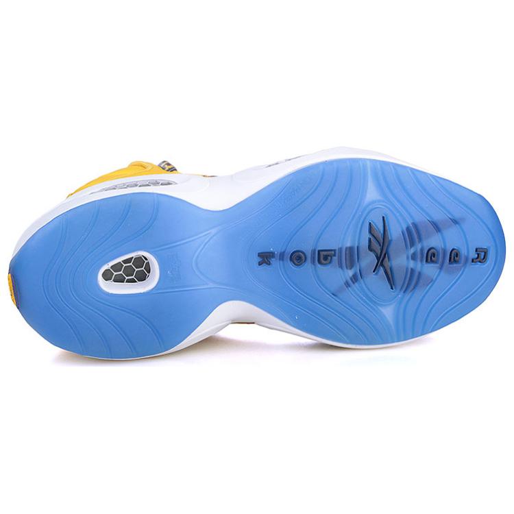 Кроссовки унисекс Reebok Question Mid All Star желтые-голубые, 42 EU