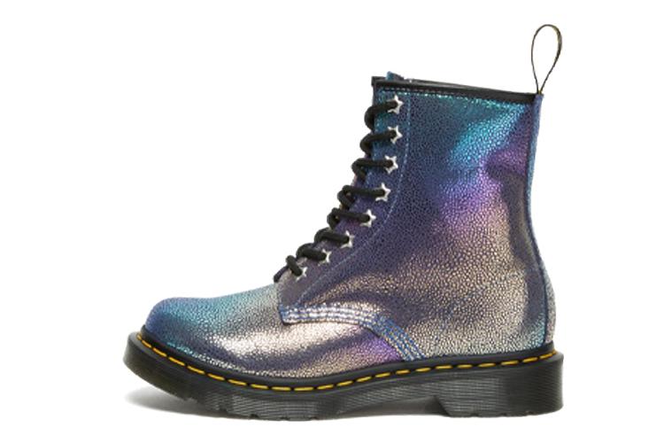 Замшевые ботинки женские Dr.Martens 1460 Rainbow Ray фиолетовые