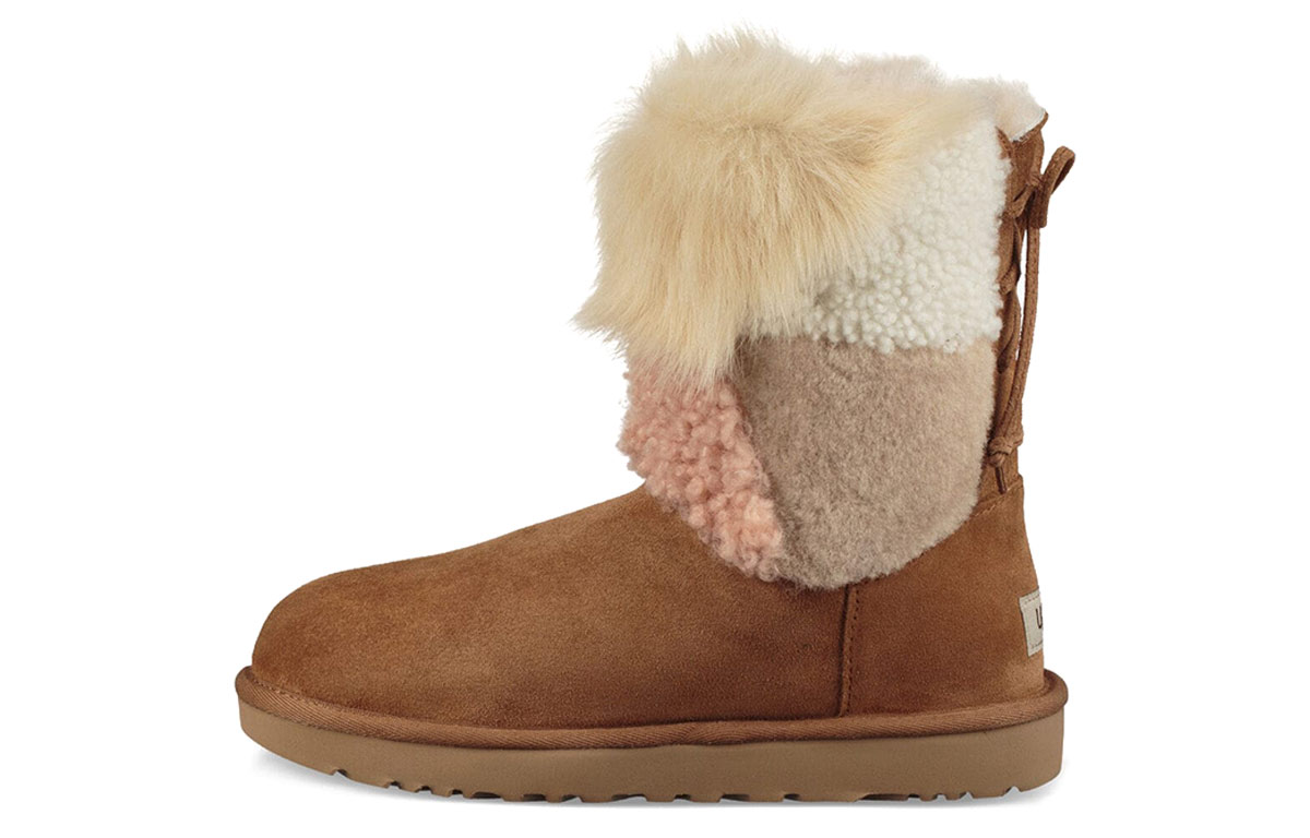 Снежные сапоги женские UGG Classic Short Patchwork Fluff, 36 EU