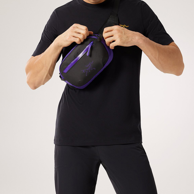 Поясная сумка мужская Arcteryx ARRO серебристая, фиолетовая
