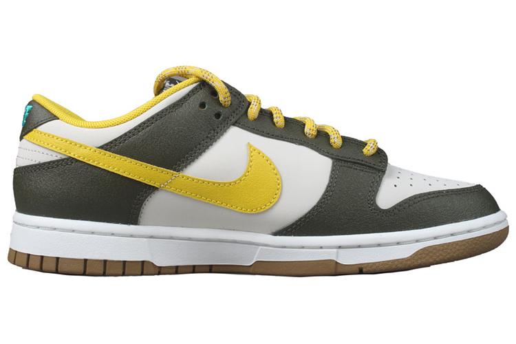 Кеды унисекс Nike Dunk Low Retro Premium Cargo Khaki Vivid Sulfur, 44.5 EU