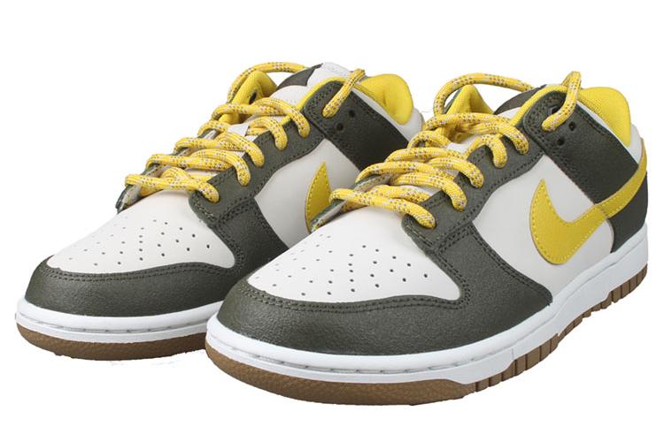 Кеды унисекс Nike Dunk Low Retro Premium Cargo Khaki Vivid Sulfur, 44.5 EU