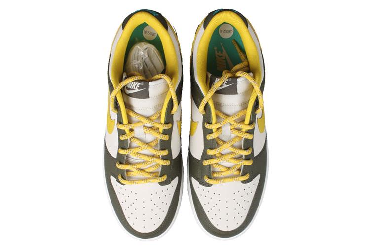 Кеды унисекс Nike Dunk Low Retro Premium Cargo Khaki Vivid Sulfur, 44.5 EU