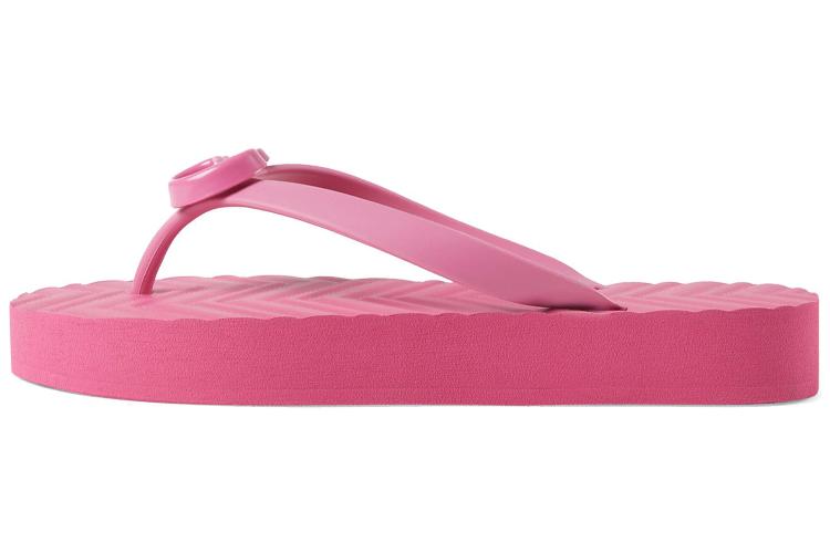 Шлепанцы женские GUCCI Chevron Thong Sandal Pink, 38 EU