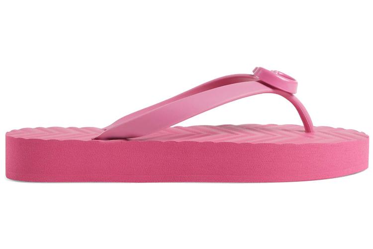Шлепанцы женские GUCCI Chevron Thong Sandal Pink, 38 EU
