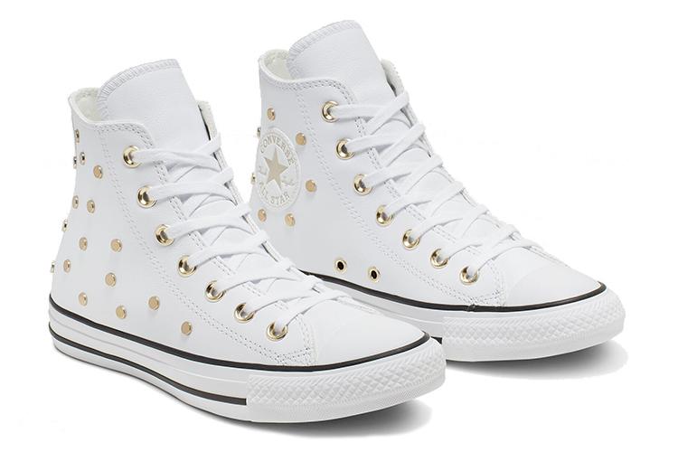 Кеды женские Converse Chuck Taylor All Star Studs High Top Leather Spot Rivet белые, 39 EU