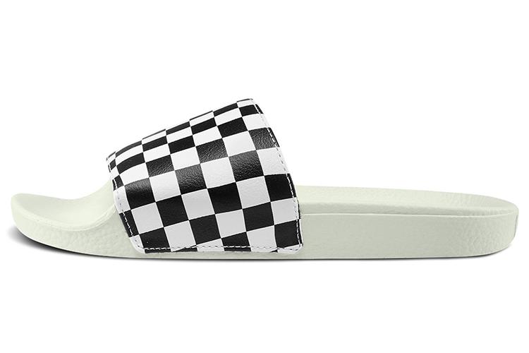 Шлепанцы женские Vans Slide On Checkerboard бело-черные