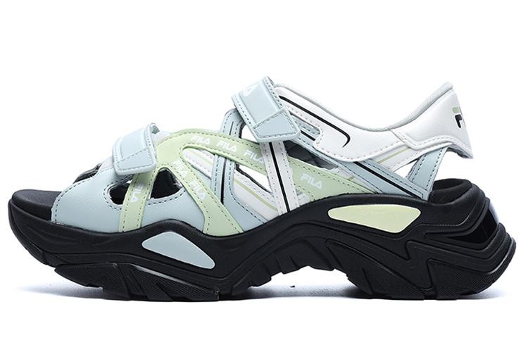 Сандалии женские FILA Fishbone бело-зелёные, 39 EU