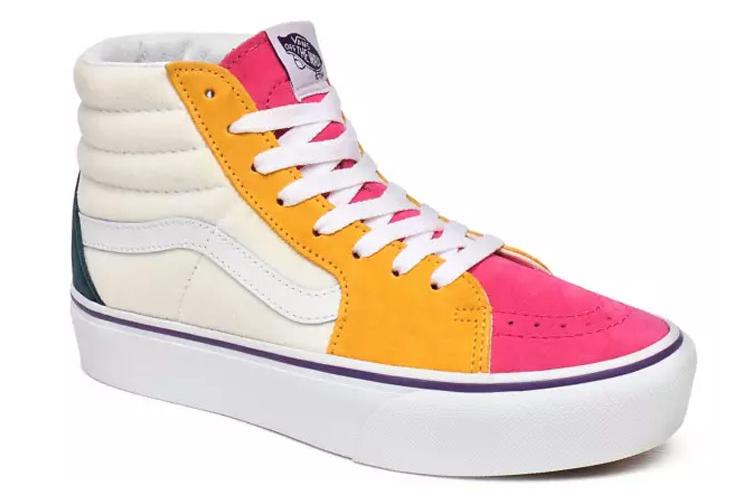 Кеды женские Vans SK8 Hi Platform 2.0 белые, желтые, красные, 40 EU