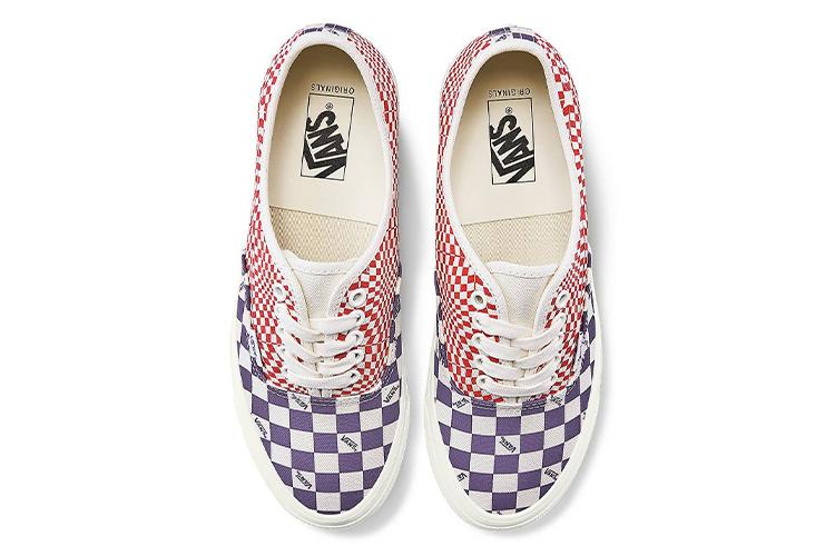 Кеды унисекс Vans Authentic Logo Check violet indigo racing red, 35 EU