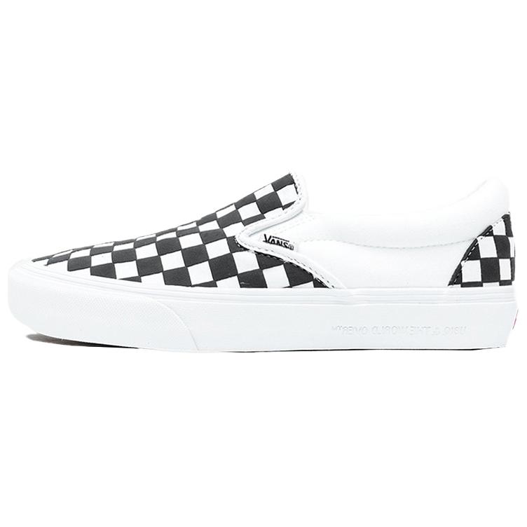 Слипоны унисекс Vans Slip On Vault LX Plaid черные/белые