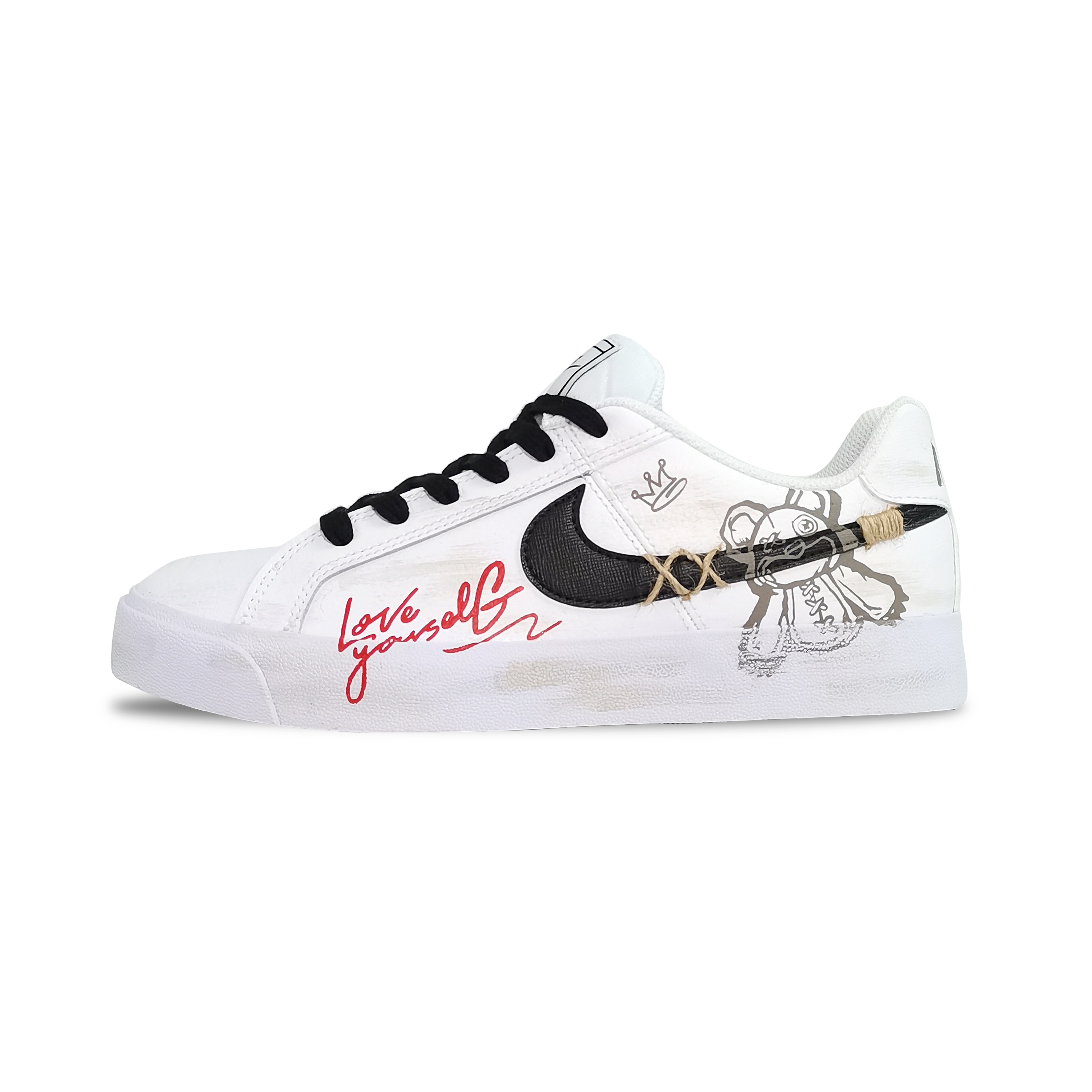 Кроссовки унисекс Nike Court Royale AC Low-Top черный/белый, 45 EU