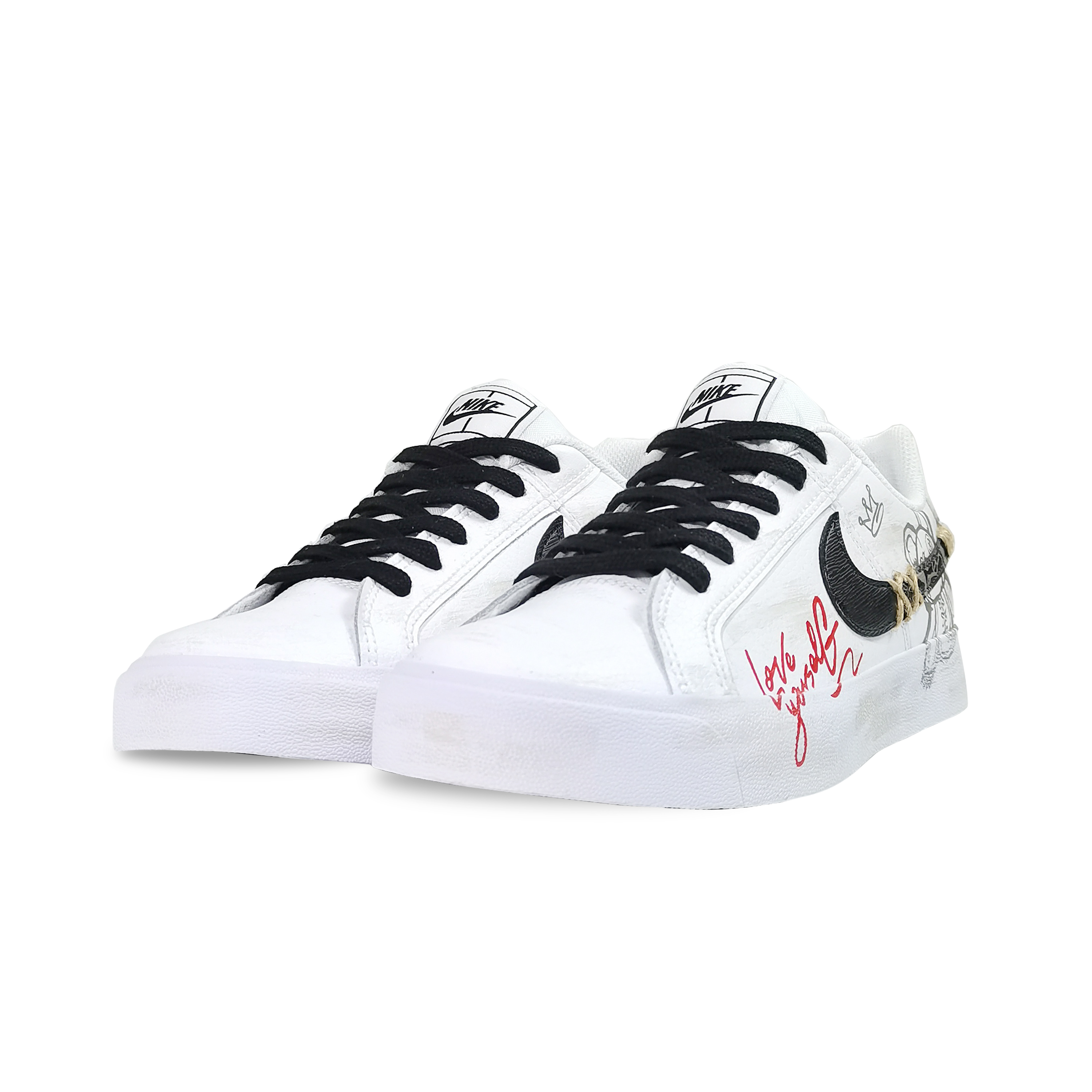 Кроссовки унисекс Nike Court Royale AC Low-Top черный/белый, 45 EU