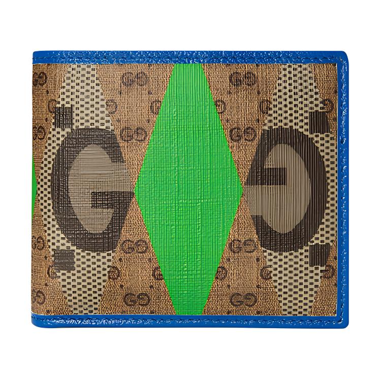 Кошелек мужской GUCCI 671652-AABDC-9799 с кожаной отделкой blue/green/ebony