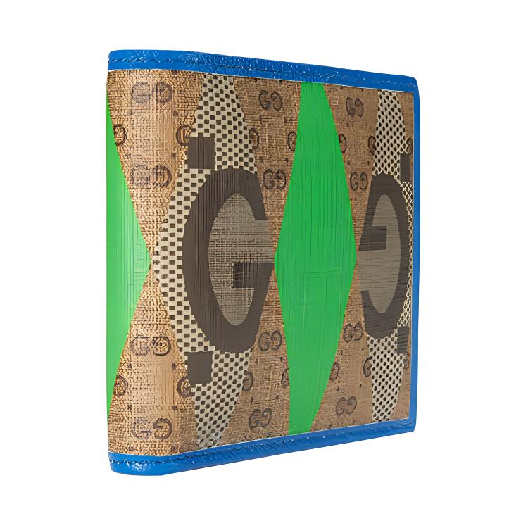 Кошелек мужской GUCCI 671652-AABDC-9799 с кожаной отделкой blue/green/ebony