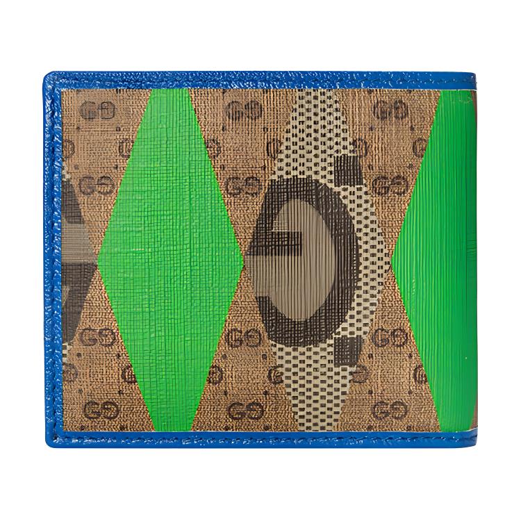 Кошелек мужской GUCCI 671652-AABDC-9799 с кожаной отделкой blue/green/ebony
